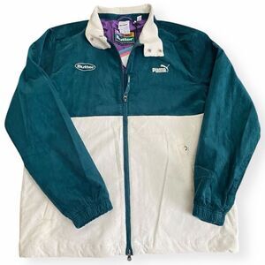 Puma x Butter Goods Corduroy Track Top Teal White Jacket Mens size Small New